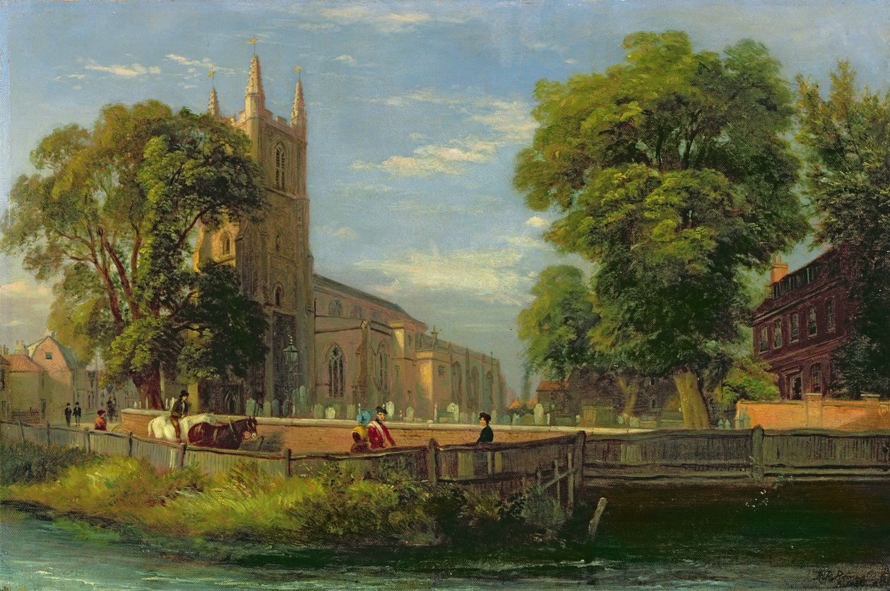 Croydon Parish Church, 1839 av Ramsay Richard Reinagle