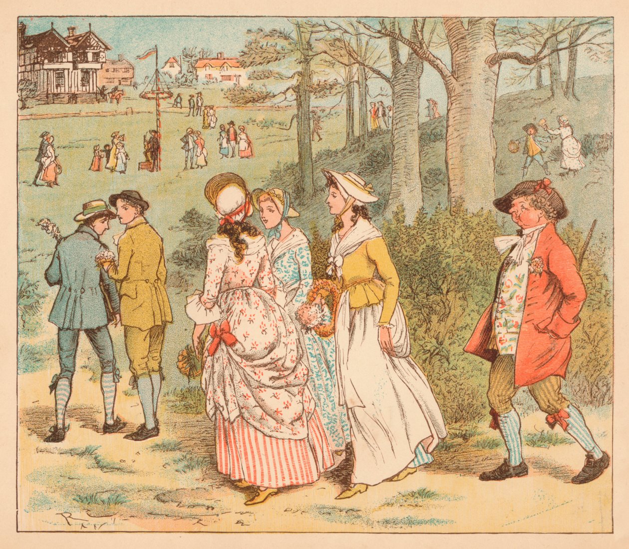 Kom Lasses och pojkar, c1885, 1934. av Randolph Caldecott