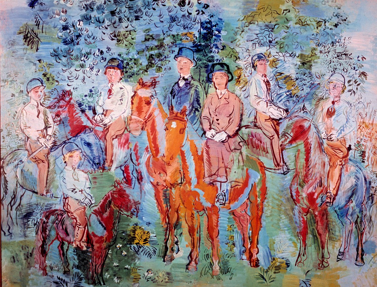 Ryttare i skogen av Raoul Dufy