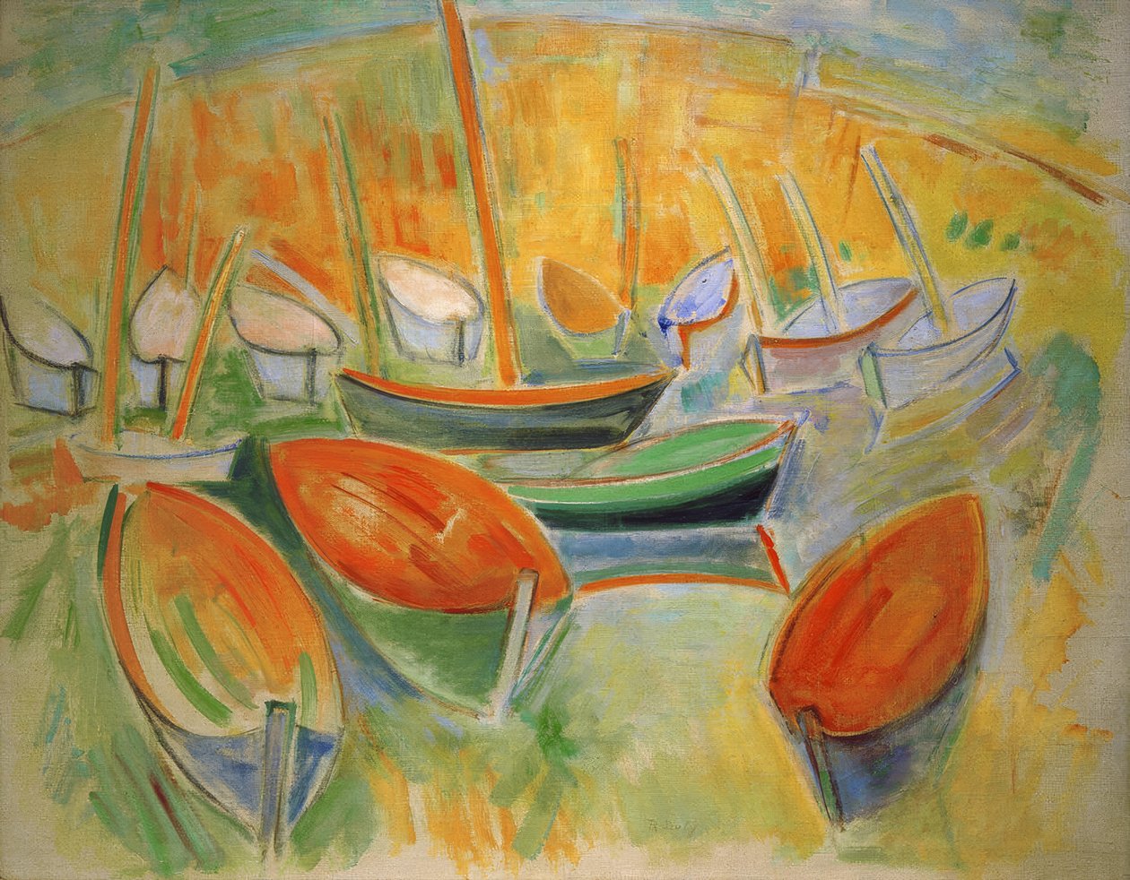 Båtar i Martigues av Raoul Dufy