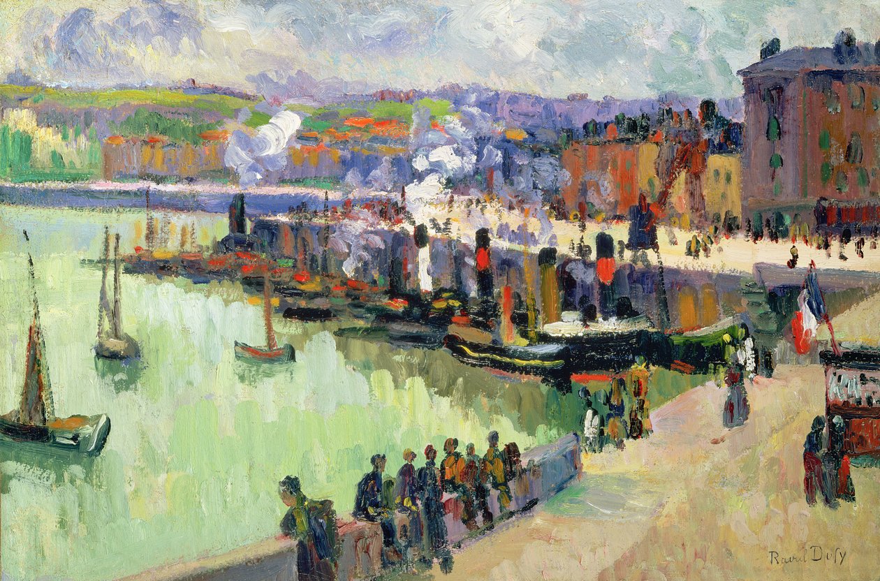 The Port (olja på papper) av Raoul Dufy