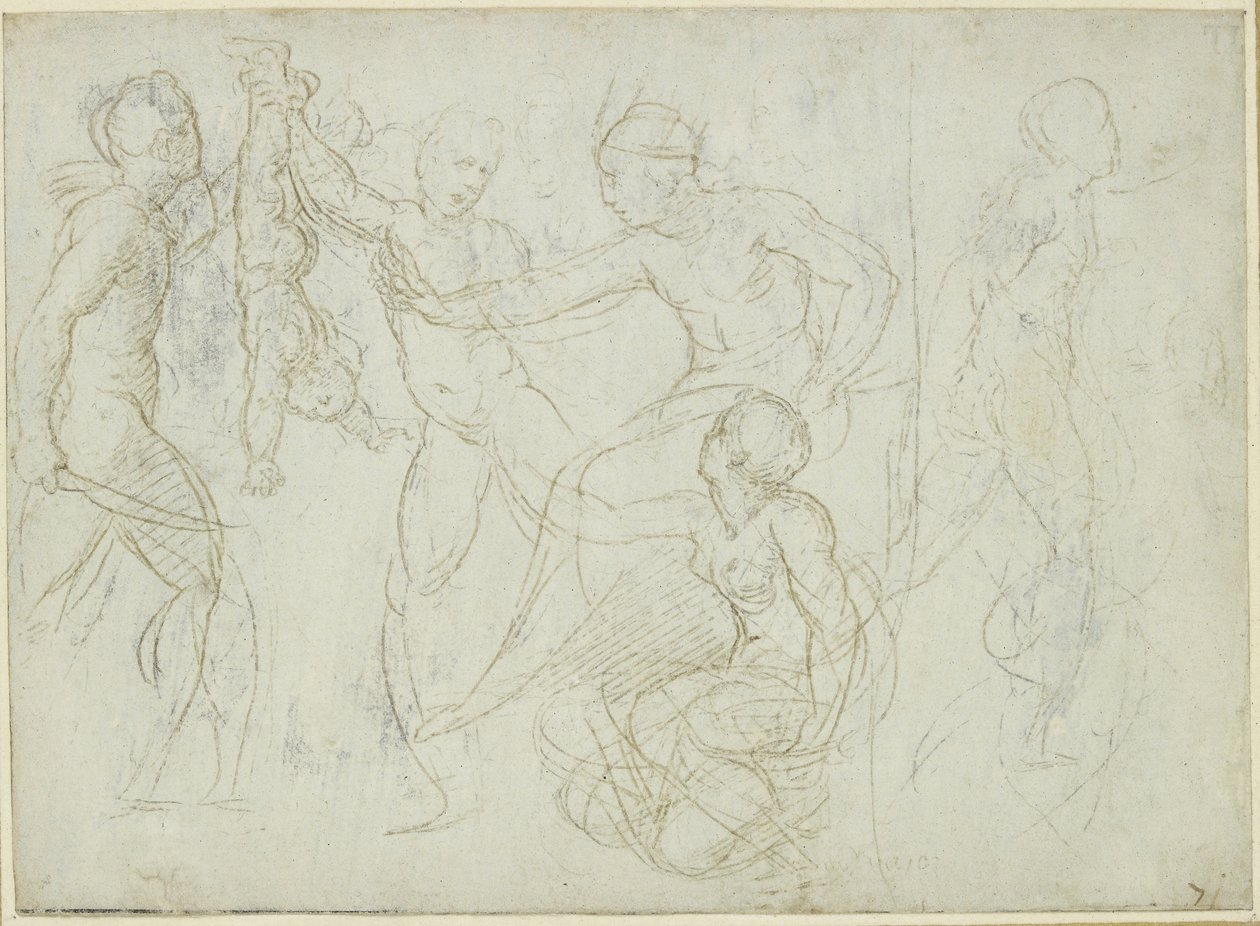 Recto: The Judgment of Solomon, WA1846.196 av Raffaello Sanzio Raphael