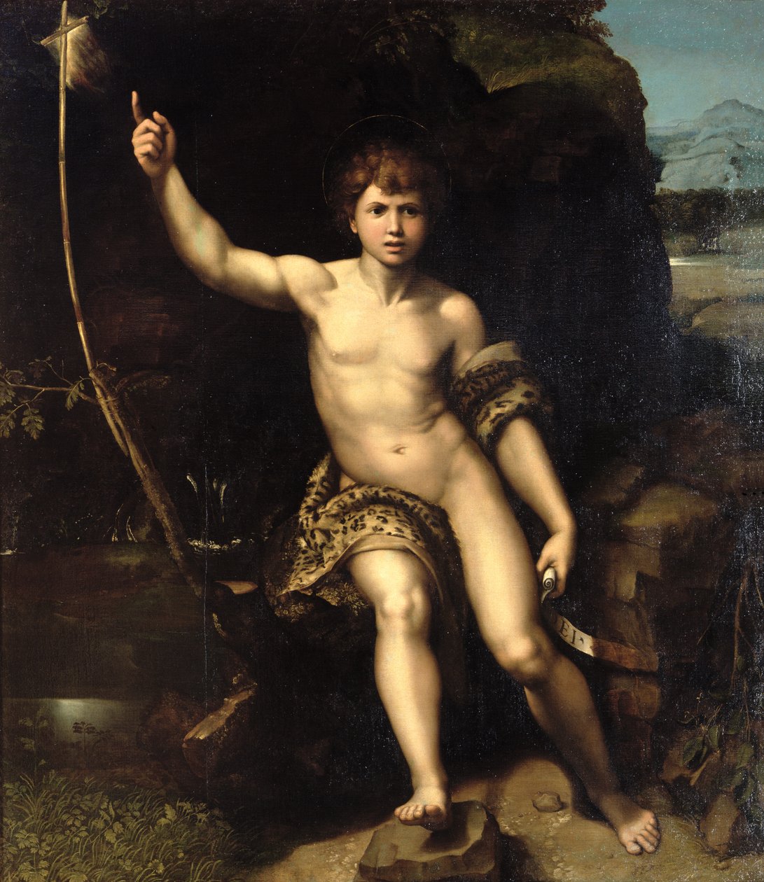 Johannes döparen i öknen, ca 1518-20 av Raffaello Sanzio Raphael