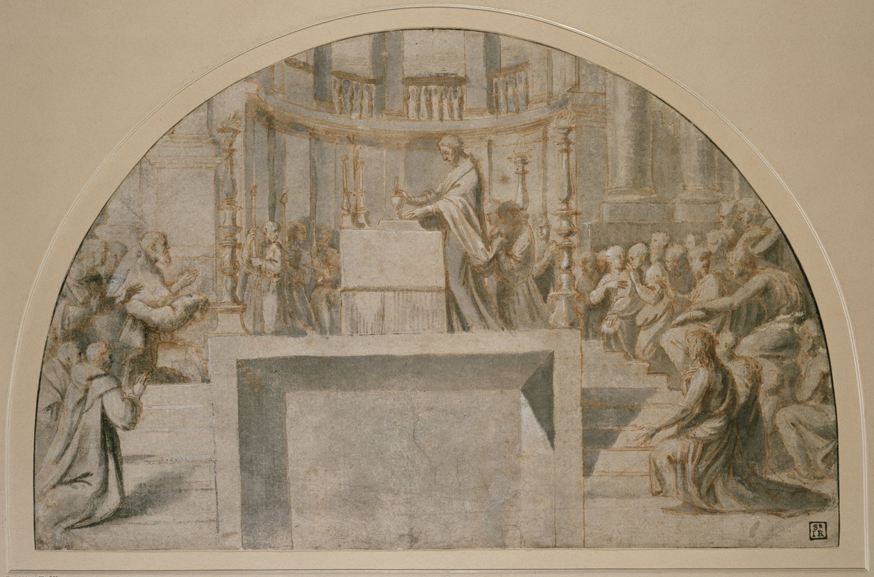 Den mirakulösa mässan i Bolsena, WA1846.273 av Raffaello Sanzio Raphael