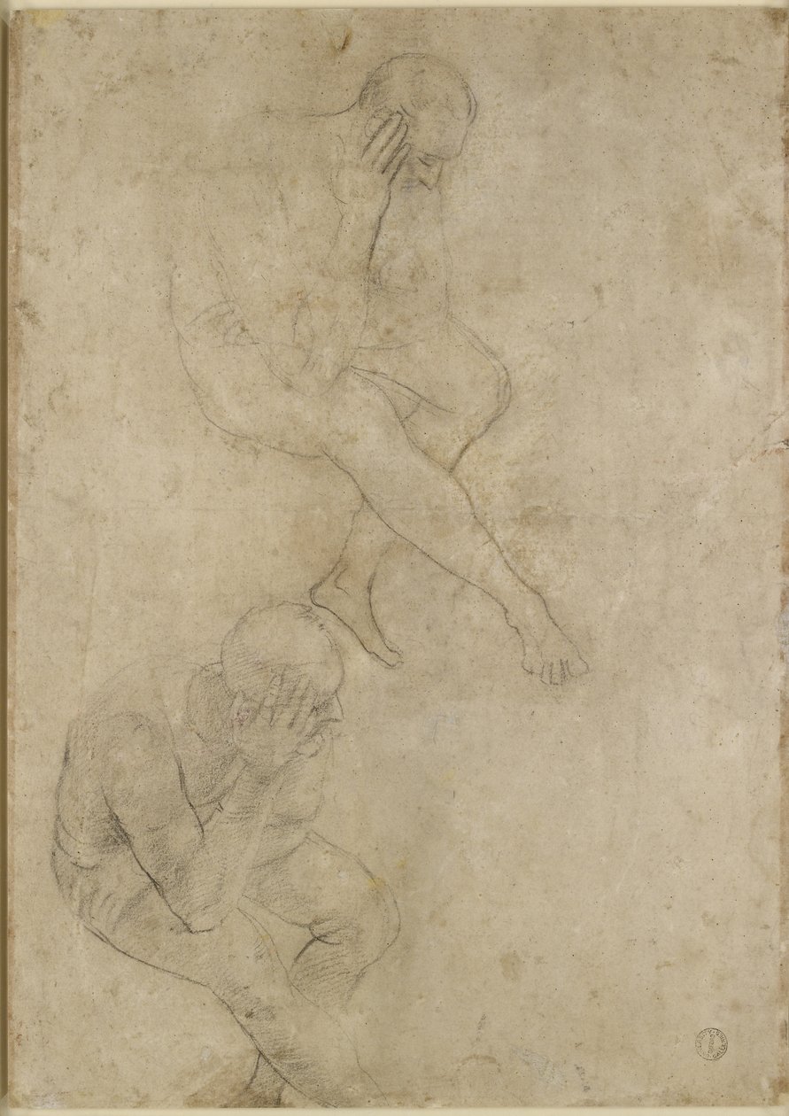 Verso: Två studier av en äldre man, WA1846.210 av Raffaello Sanzio Raphael