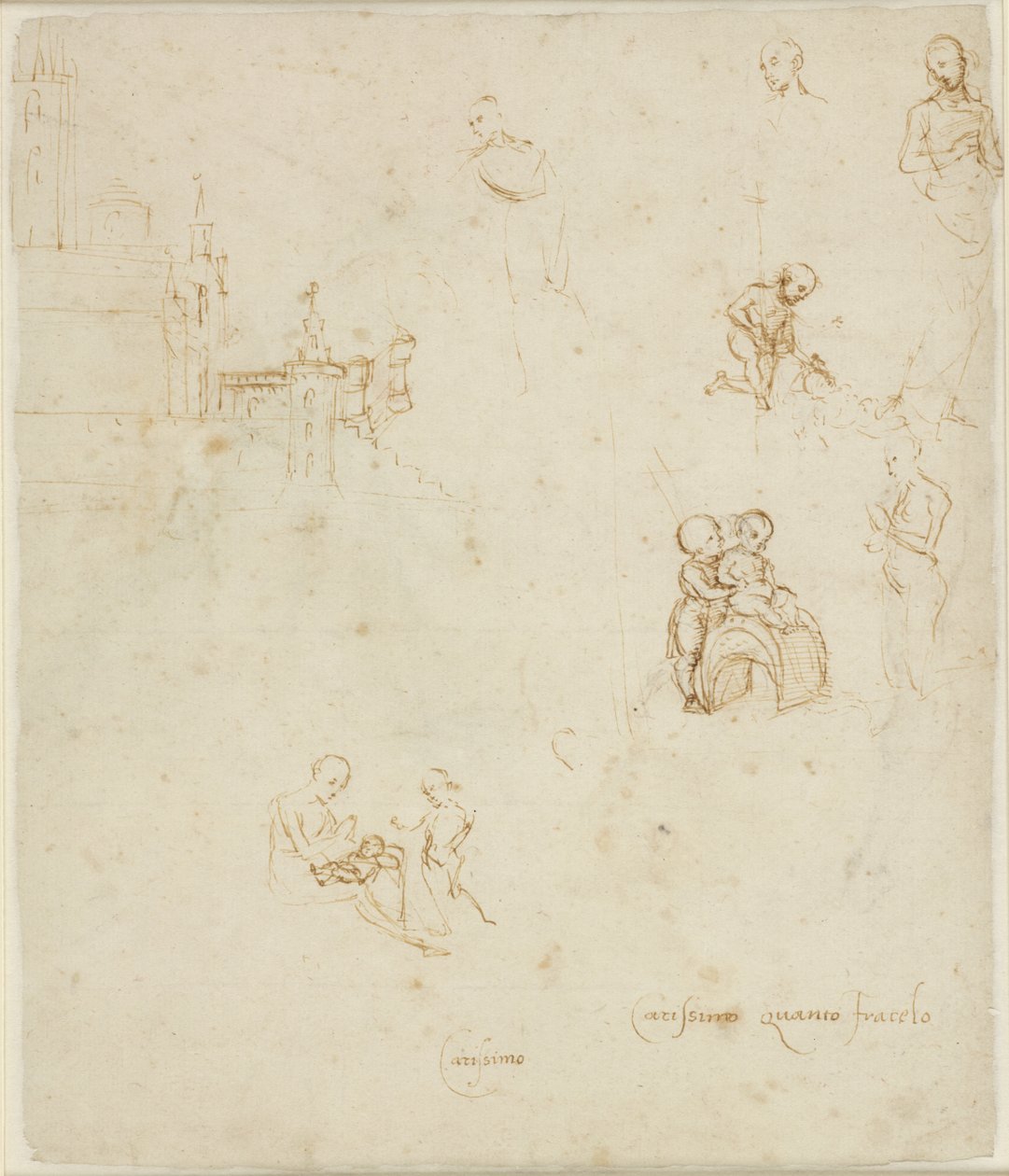 Verso: Various Figure Studies, WA1846.145 av Raffaello Sanzio Raphael