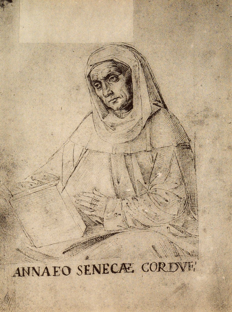 Porträtt av Seneca; teckning av Raphael, Gallerie dellAccademia, Venedig av Raffaello Sanzio Raphael