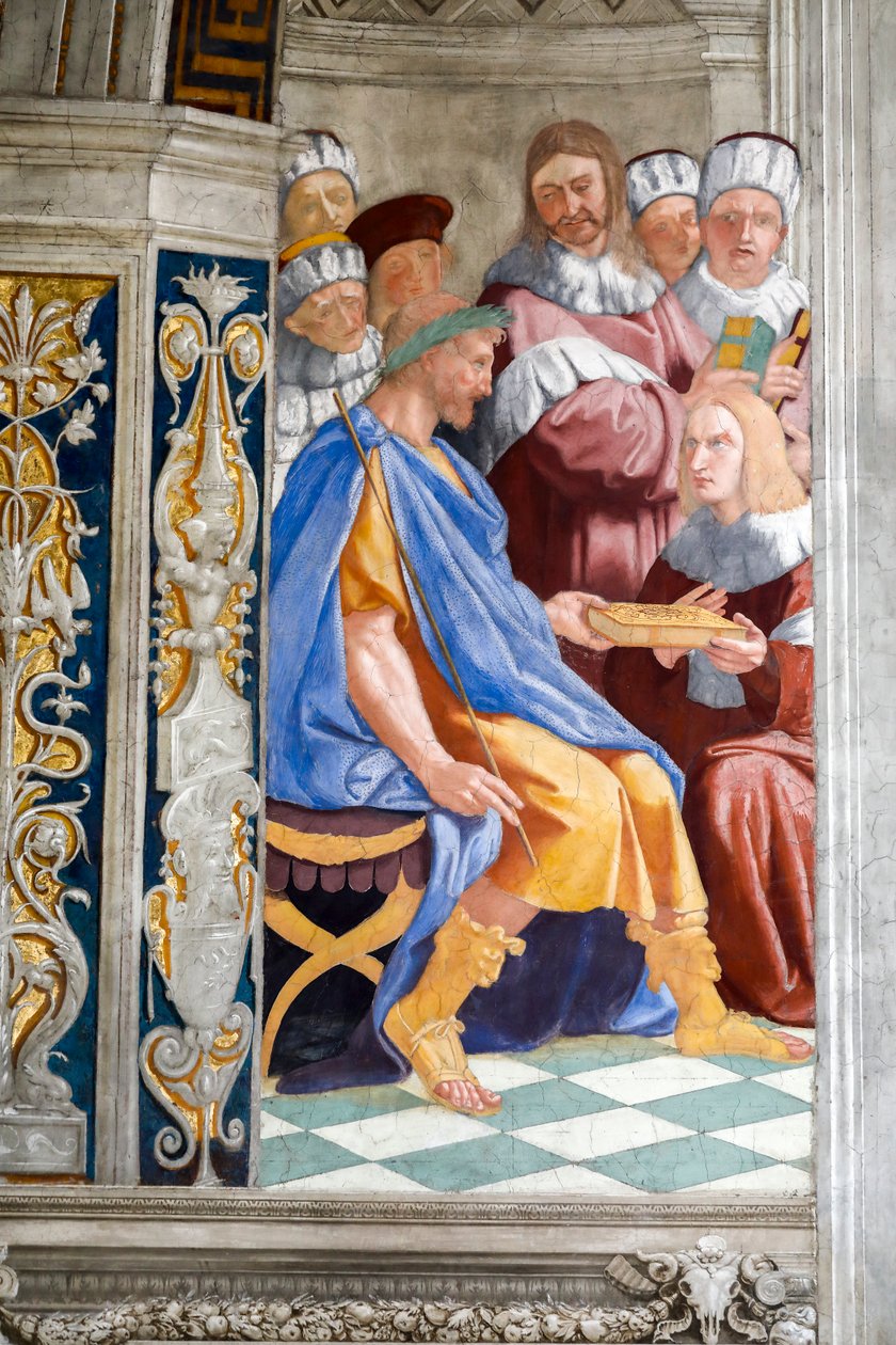 Fresk av rättvisa, detalj. 1500-talet av Raphael