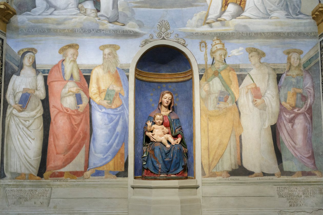 Treenigheten, benediktinerna och kamaldolesi helgon av Raphael (1483 1520)