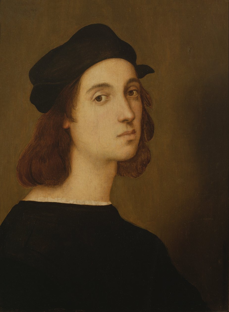 Självporträtt (olja på panel) av Raphael