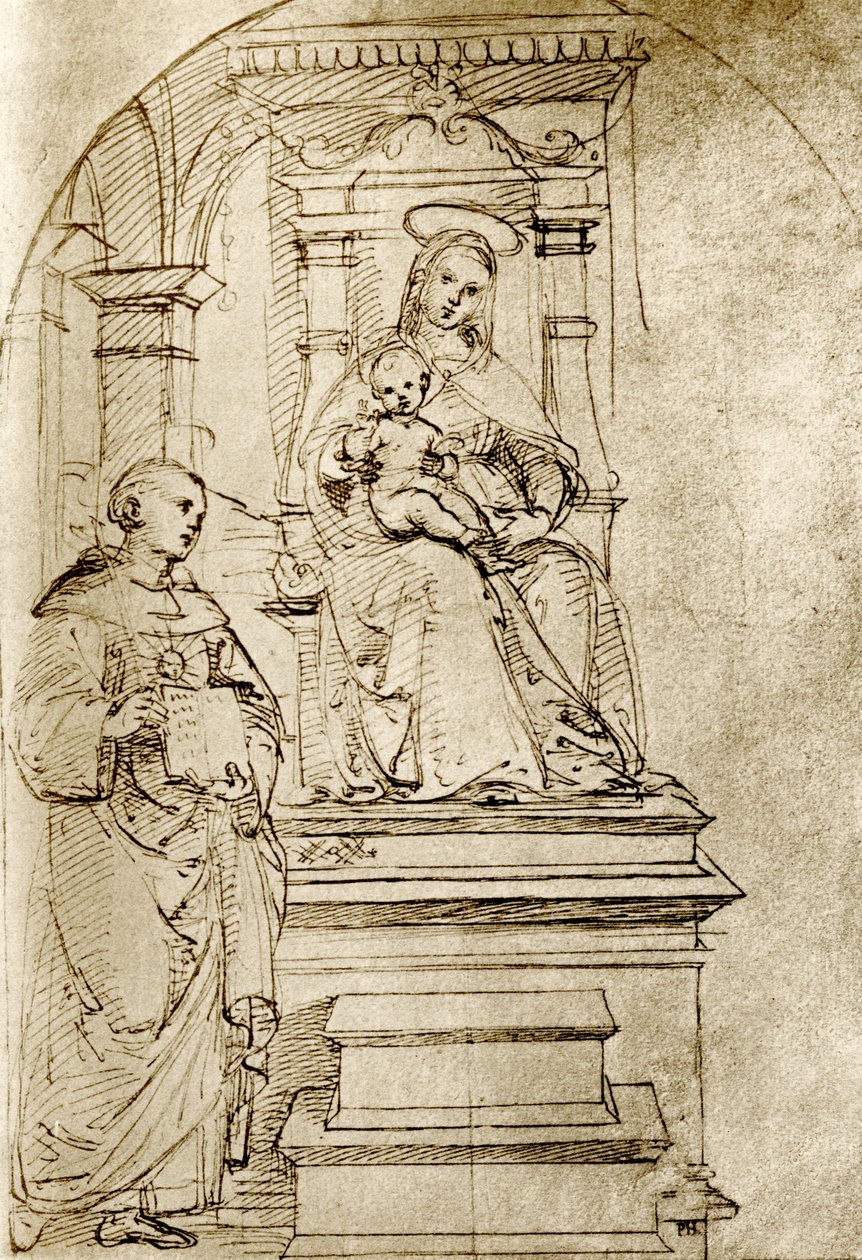 Madonna på tron av Raffaello Sanzio Raphael