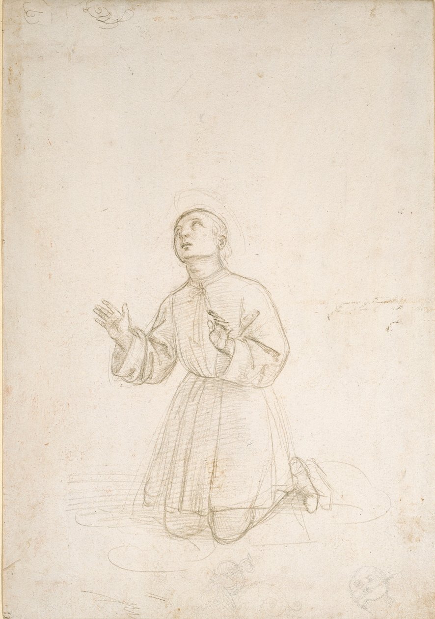 Knästående figur av en ungdom, c1503 av Raphael