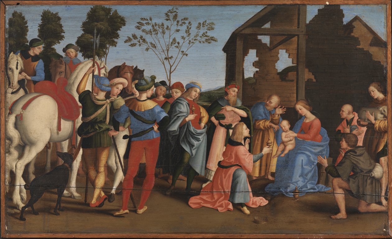 Tillbedjan av kungarna av Raphael