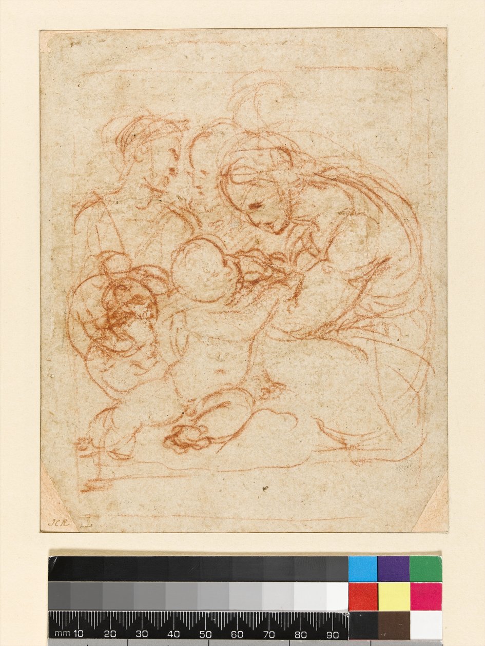 Den heliga familjen, ca 1510-12 (krita på papper) av Raffaello Sanzio Raphael