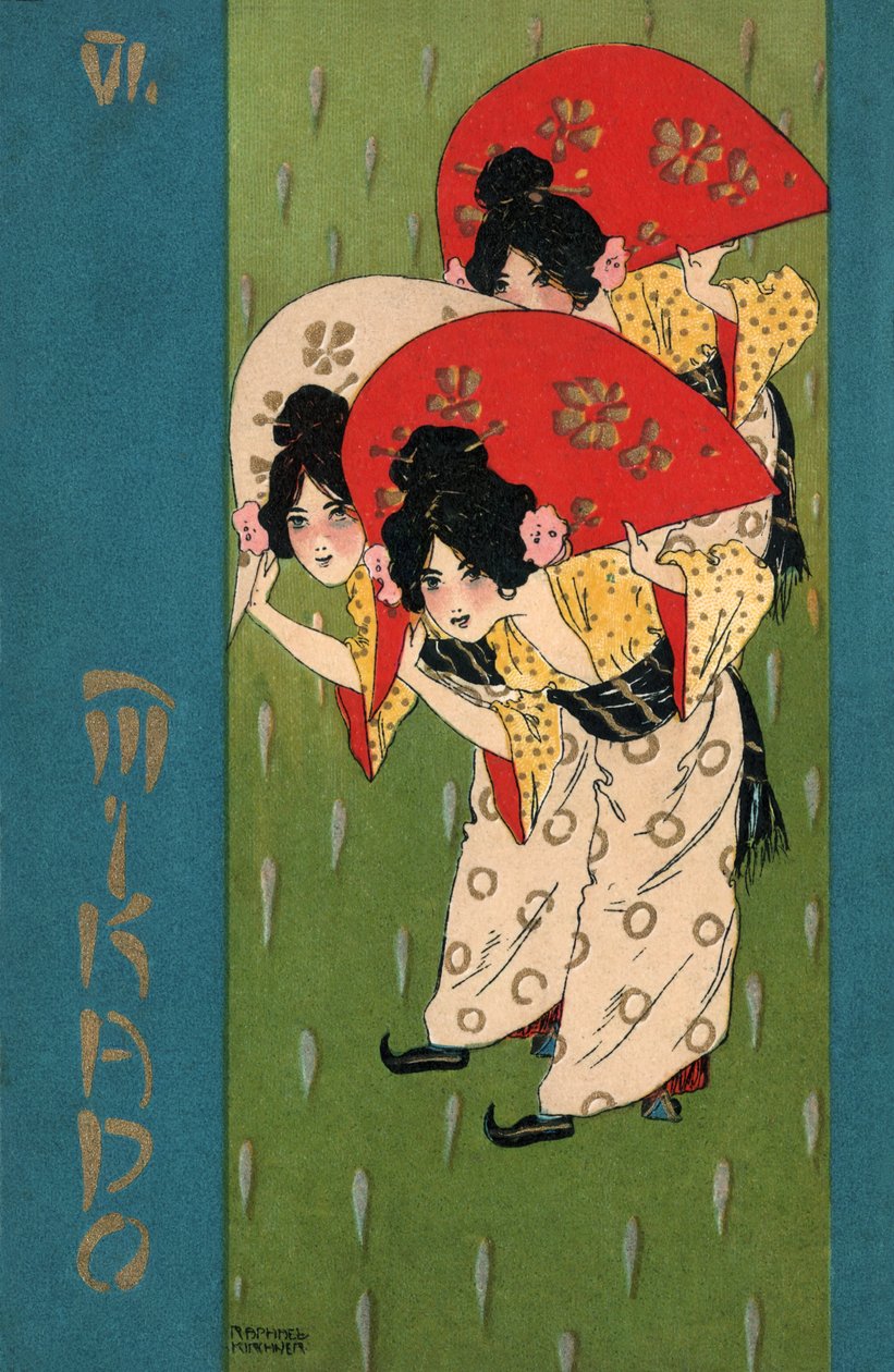 Geishas, ca 1900 (illustration) av Raphael Kirchner
