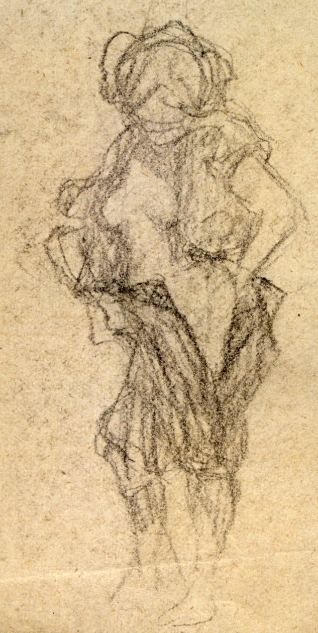 Nakenstudie, c. 1905 (ritning) av Raphael Kirchner