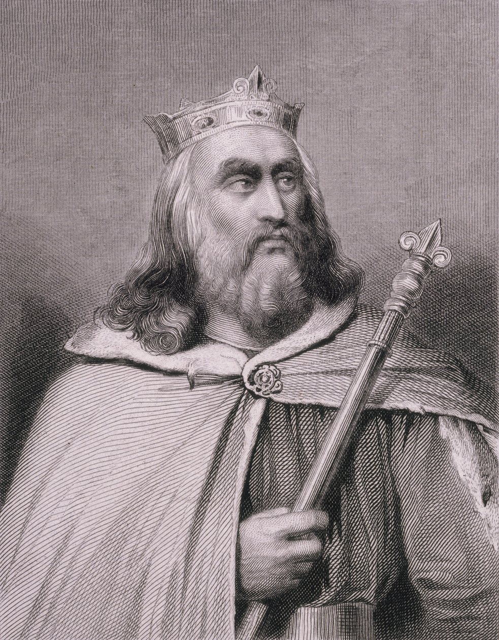 Clotaire eller Chlotar II (d.629) Frankernas kung, graverad av Weber av Raymond Quinsac Monvoisin