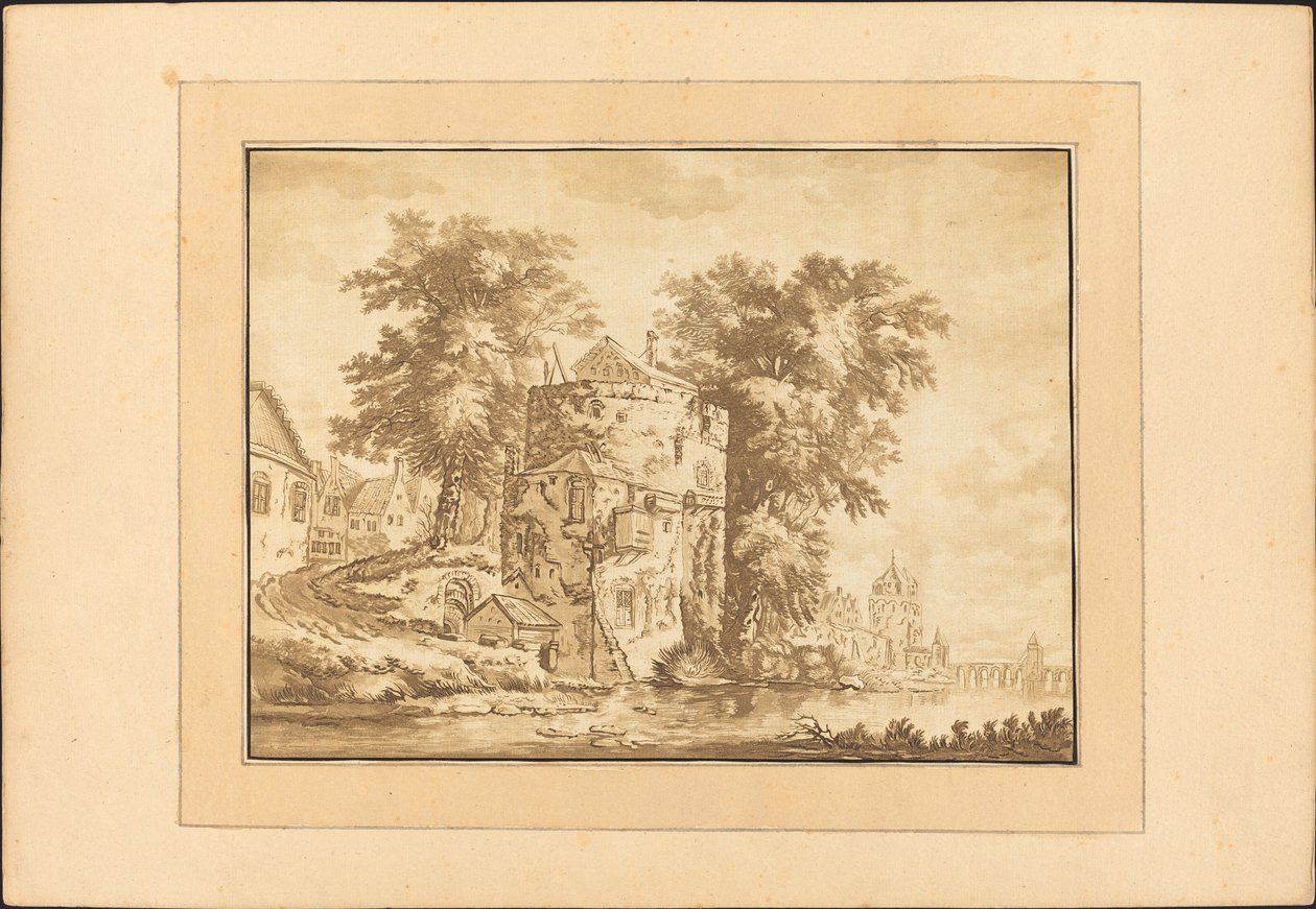 Holländskt landskap av Regina Schönecker after Abraham Rademaker