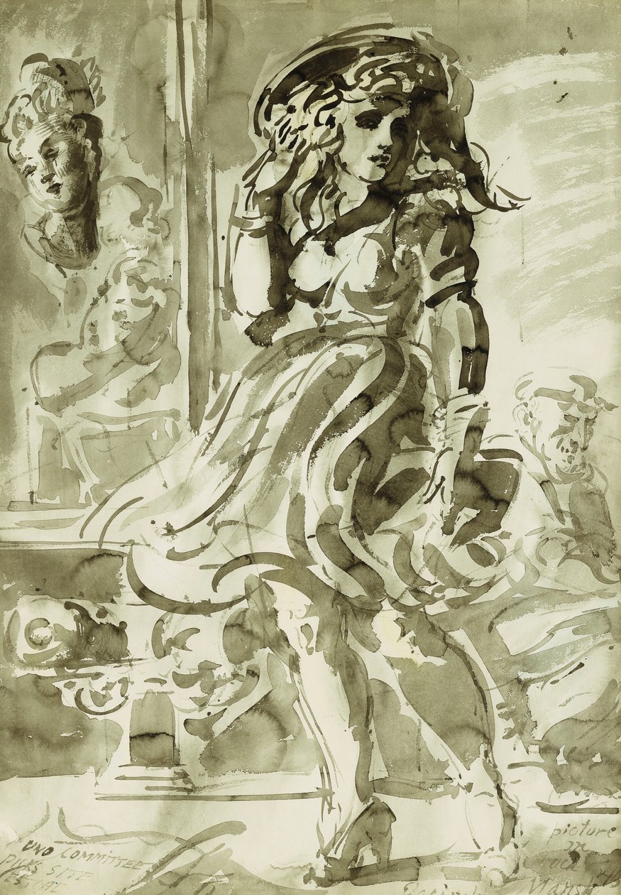 En vindblåst kjol: En dubbelsidig teckning av Reginald Marsh