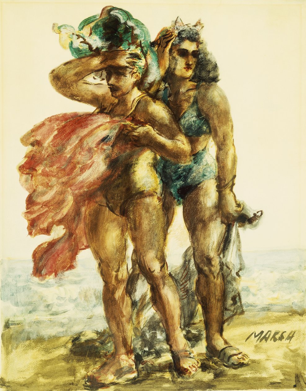 Muskulös kvinna av Reginald Marsh