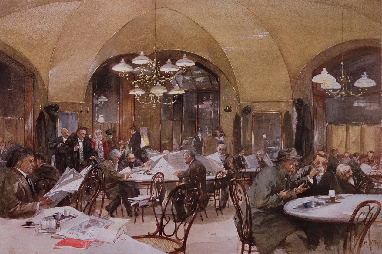 Cafe Griensteidl, Wien, 1890 av Reinhold Volkel