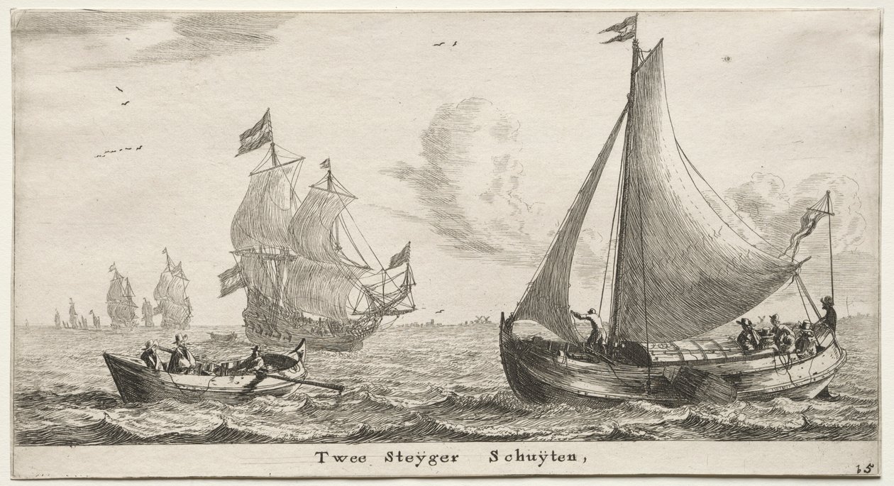 Ships of Amsterdam: Two Pier Boats. av Reinier Nooms