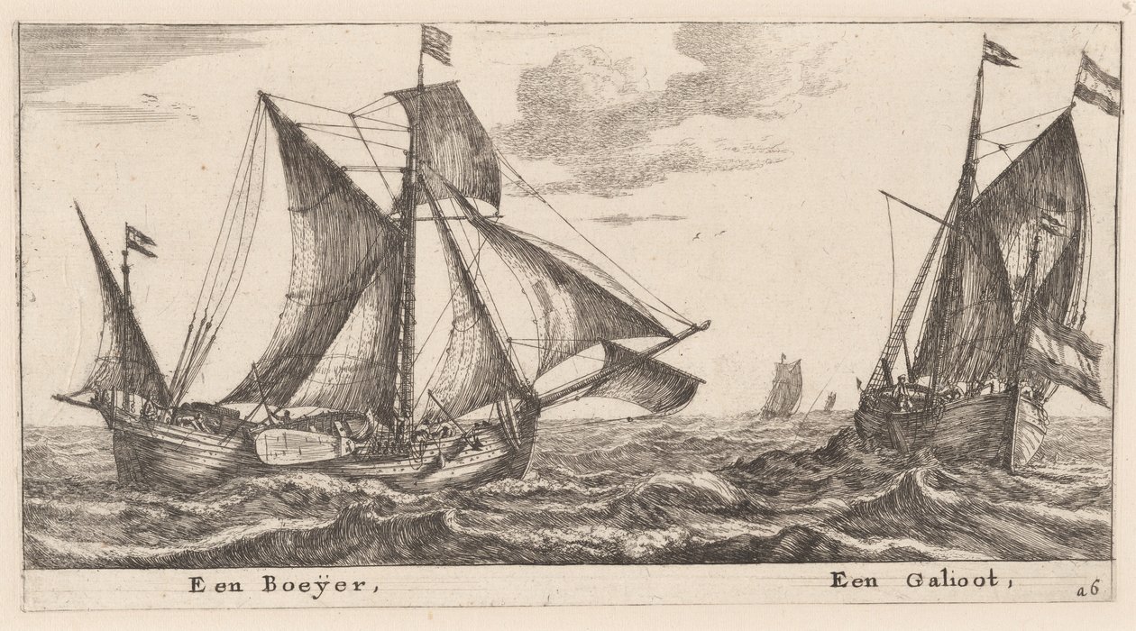En Boeier och en Galliot av Reinier Nooms, called Zeeman