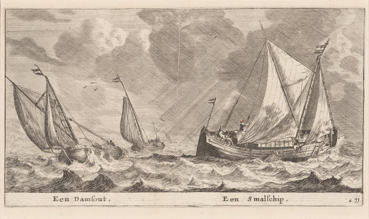 En Damschuit och en "Smalschip" av Reinier Nooms, called Zeeman