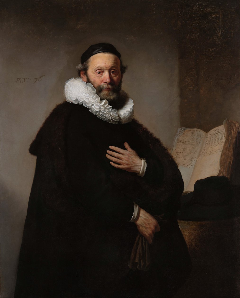 Portrait of Johannes Wtenbogaert av Rembrandt van Rijn