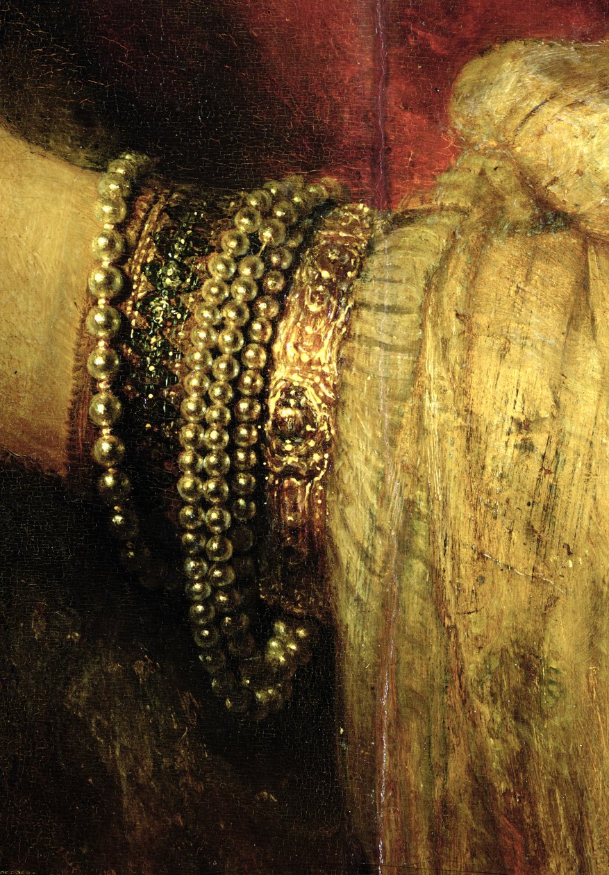 Portrait of Saskia van Uylenburgh (1612-42) in Rich Costume  (detail) (see 244316) av Rembrandt van Rijn