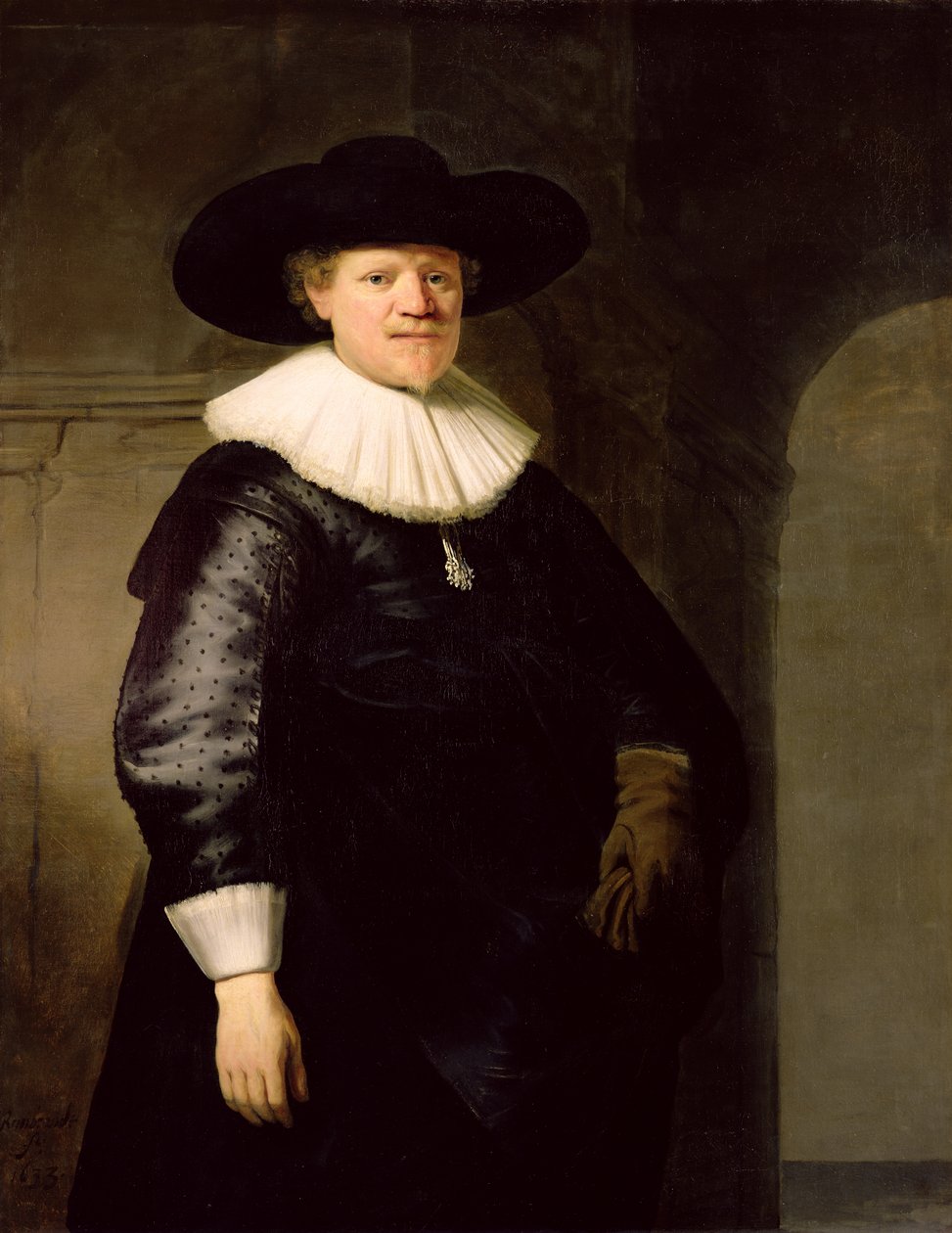 Portrait of a Man, possibly the poet Jan Harmensz. Krul (1602-1646), 1633  av Rembrandt van Rijn