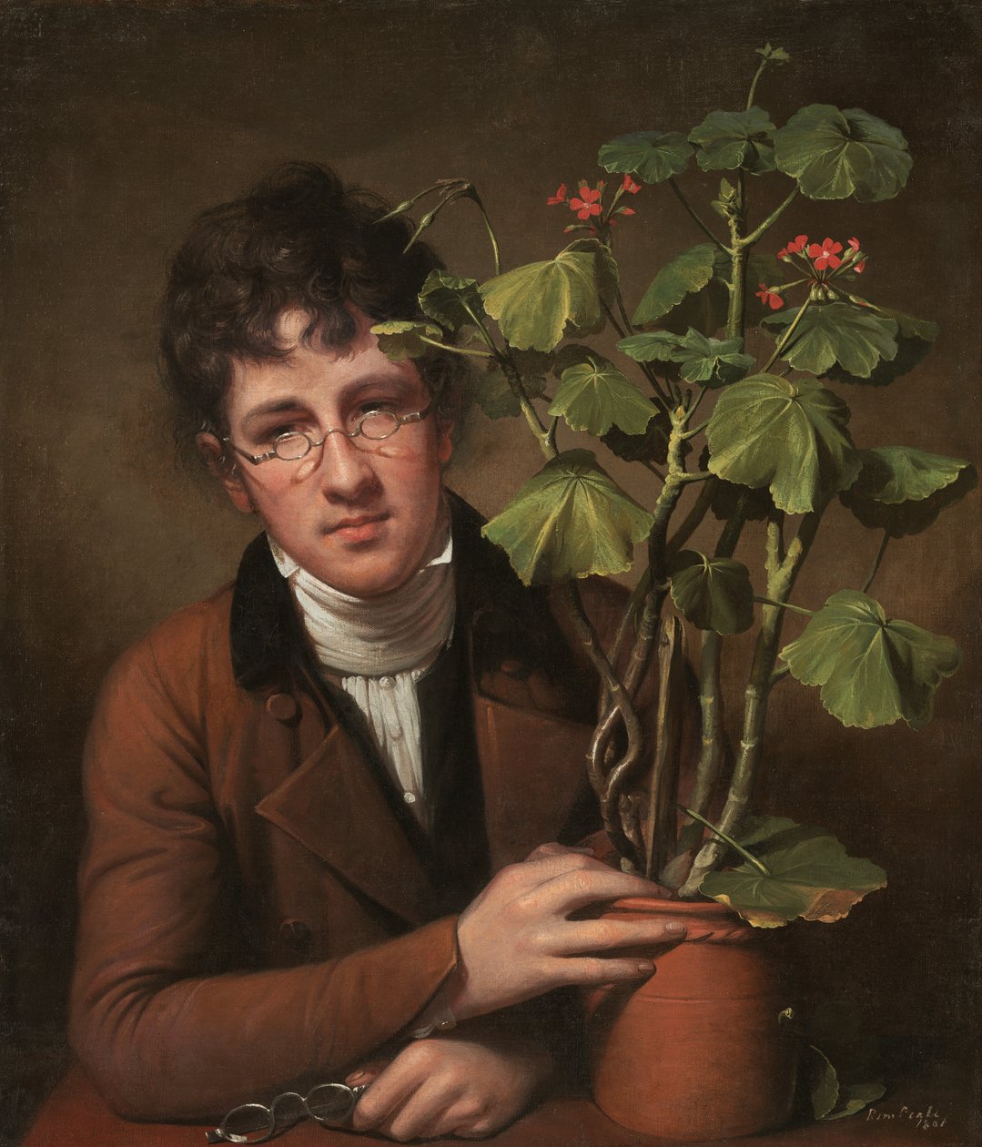 Rubens Peale with a Geranium av Rembrandt Peale