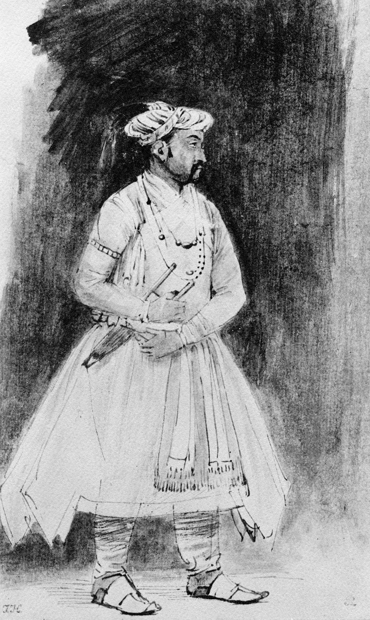 A Mughal Nobleman, ca 1659 (penna, bläck och tvätt på papper) av Rembrandt van Rijn