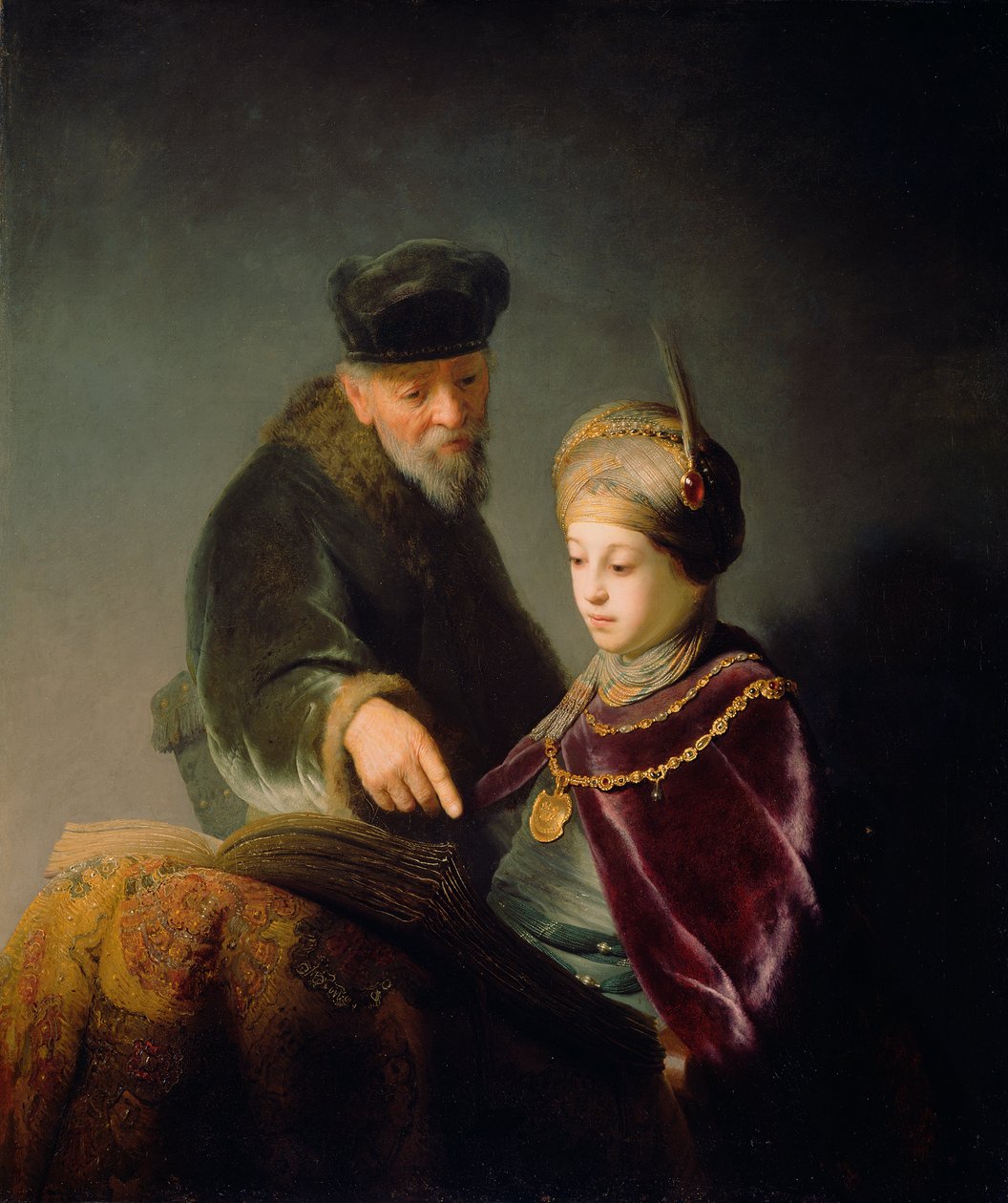 A Young Scholar and his Tutor av Rembrandt van Rijn