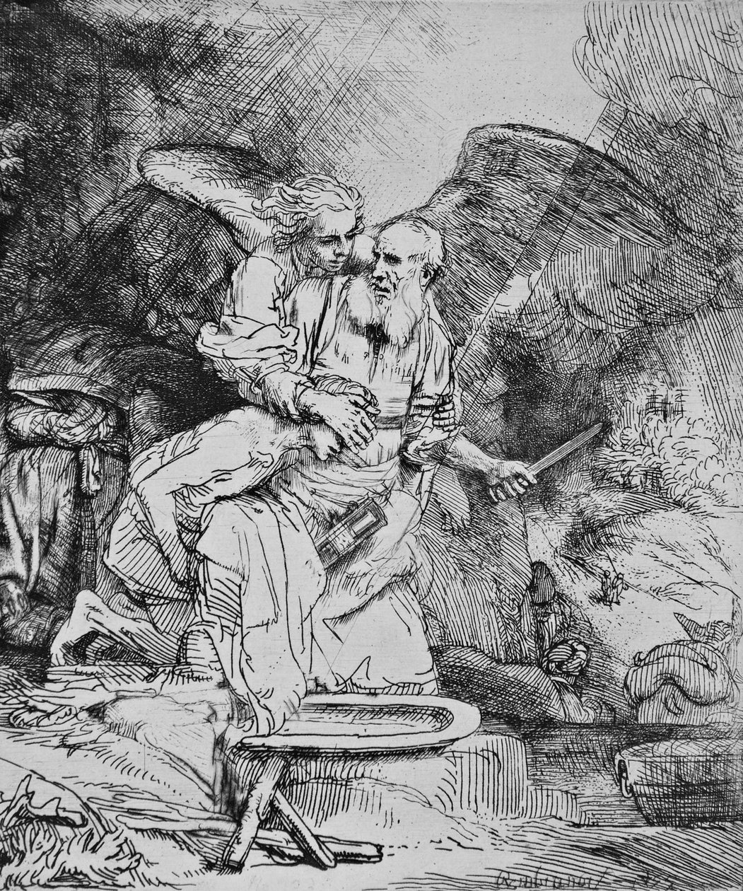 Abrahams sacrifice av Rembrandt van Rijn