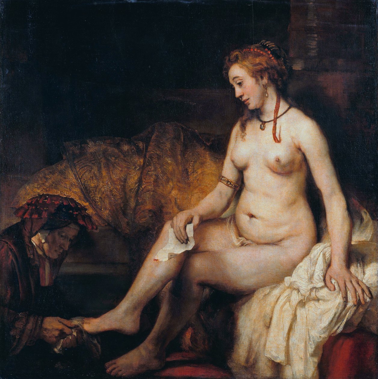 Bathsheba with Davids letter av Rembrandt van Rijn