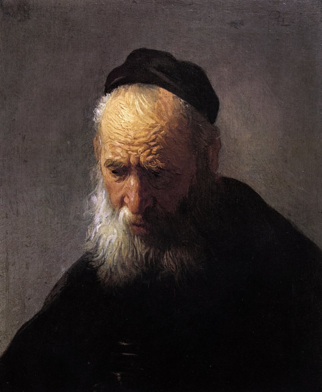 Head of an old man av Rembrandt van Rijn