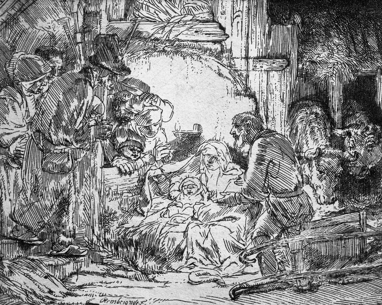 Nativity, 1654 swed av Rembrandt van Rijn