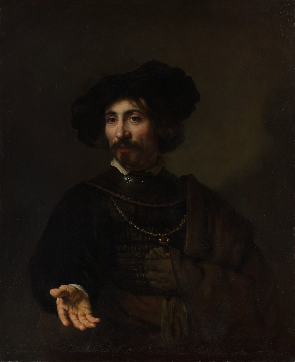 Portrait of a man with a steel gorget av Rembrandt van Rijn