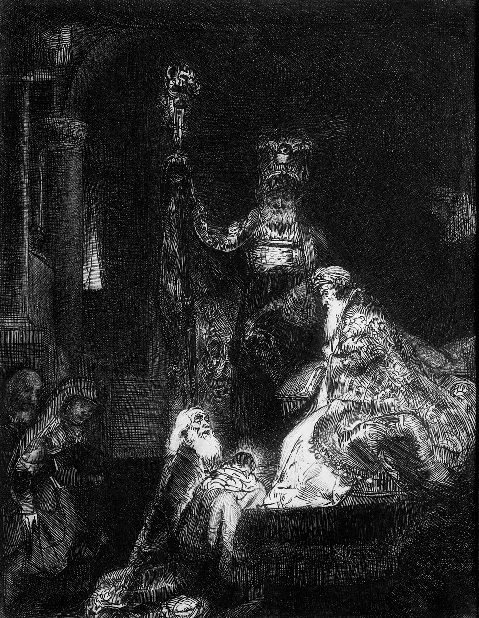 Presentation i templet, 1654 (mezzotint) av Rembrandt van Rijn