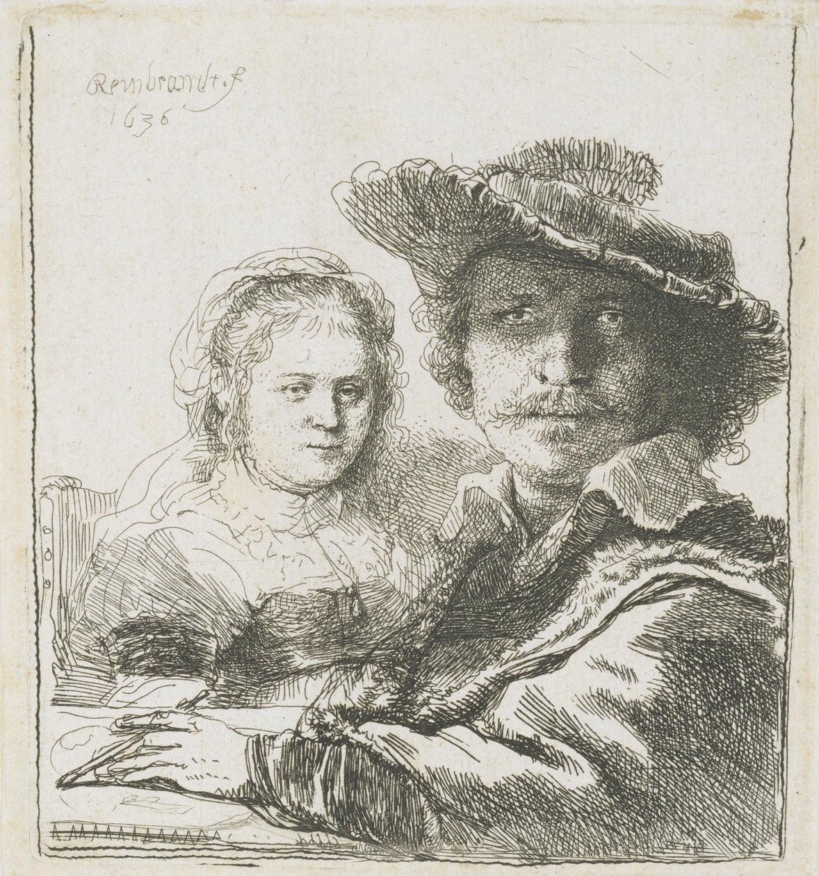 Rembrandt and His Wife Saskia av Rembrandt van Rijn