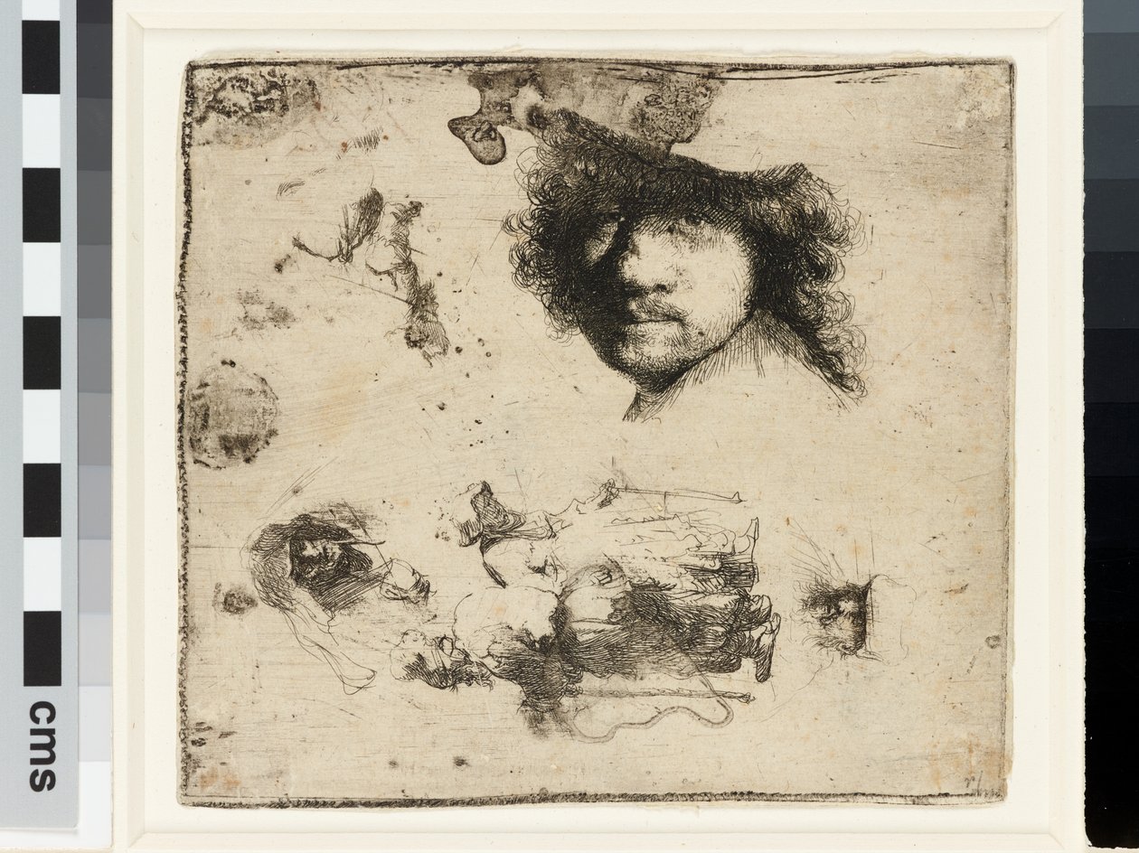 Studieblad av Rembrandt van Rijn