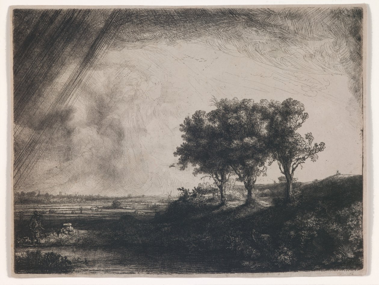 De tre träden av Rembrandt Harmensz. van Rijn