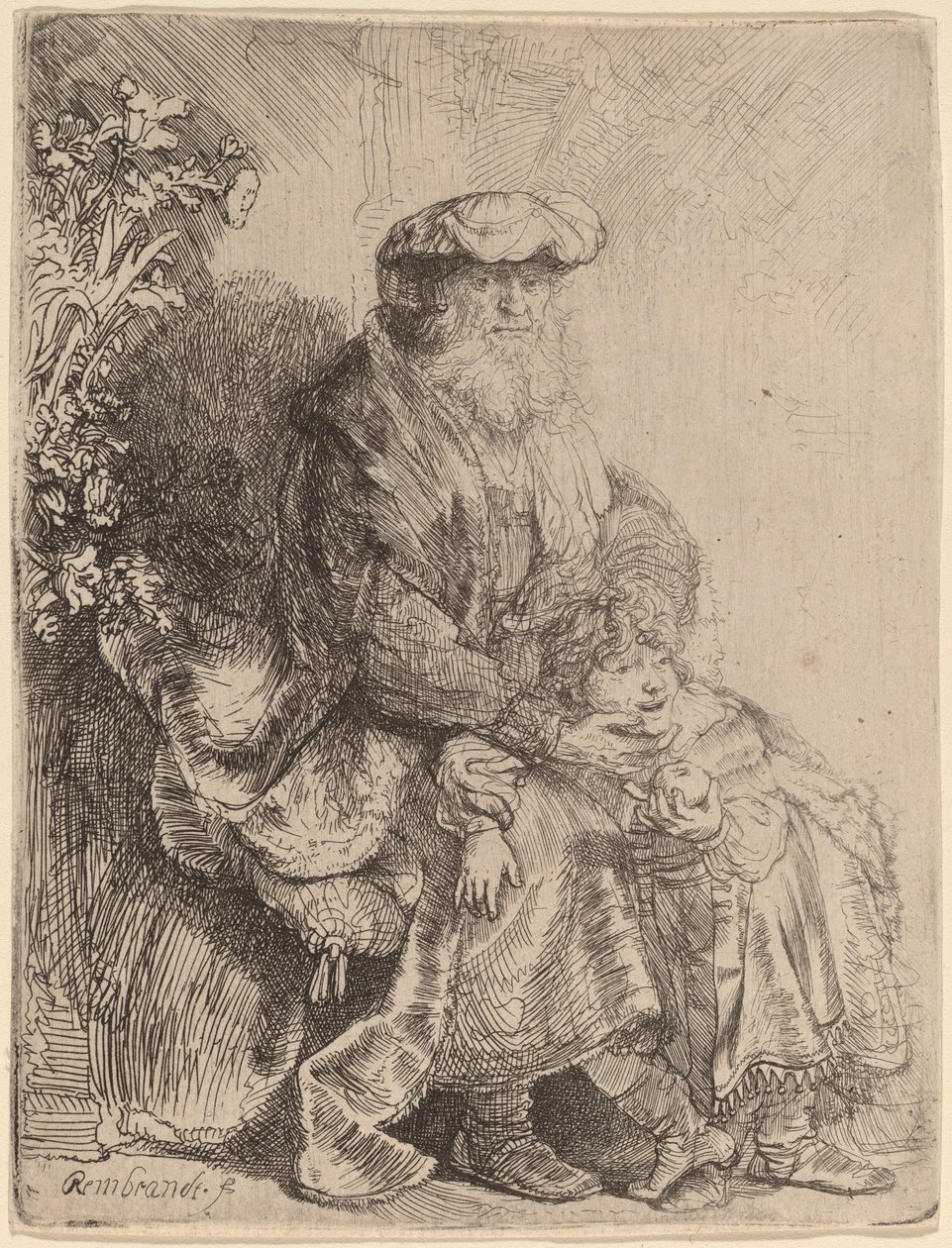 Abraham smeker Isaac av Rembrandt van Rijn