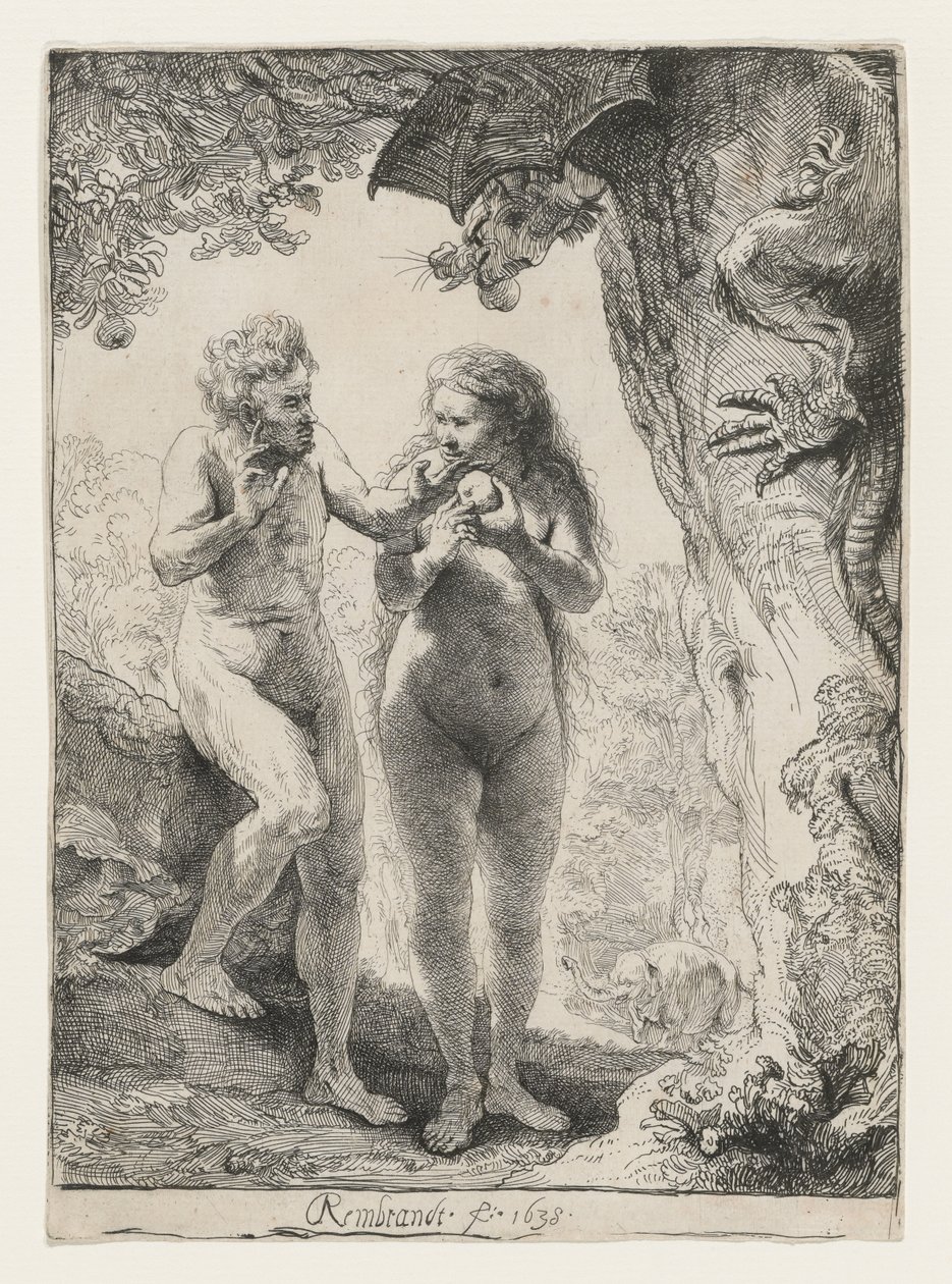 Adam och Eva, 1638 av Rembrandt van Rijn