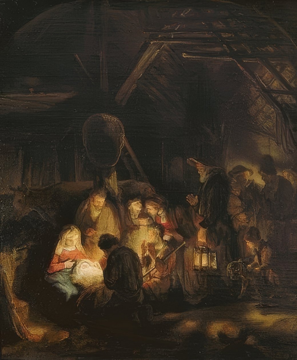 Tillbedjan av herdarna. 1646 av Rembrandt van Rijn