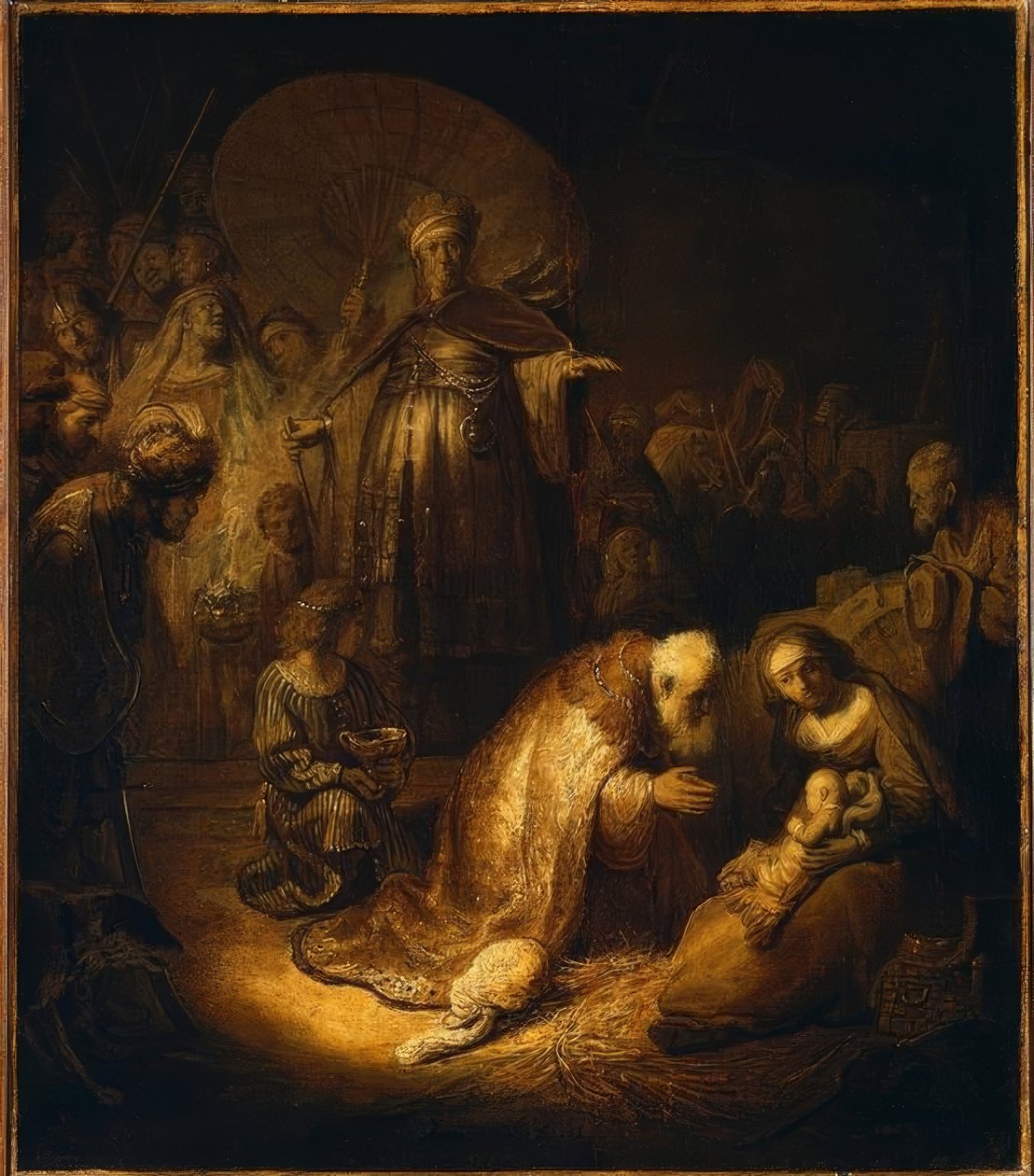Tillbedjan av Magi av Rembrandt van Rijn
