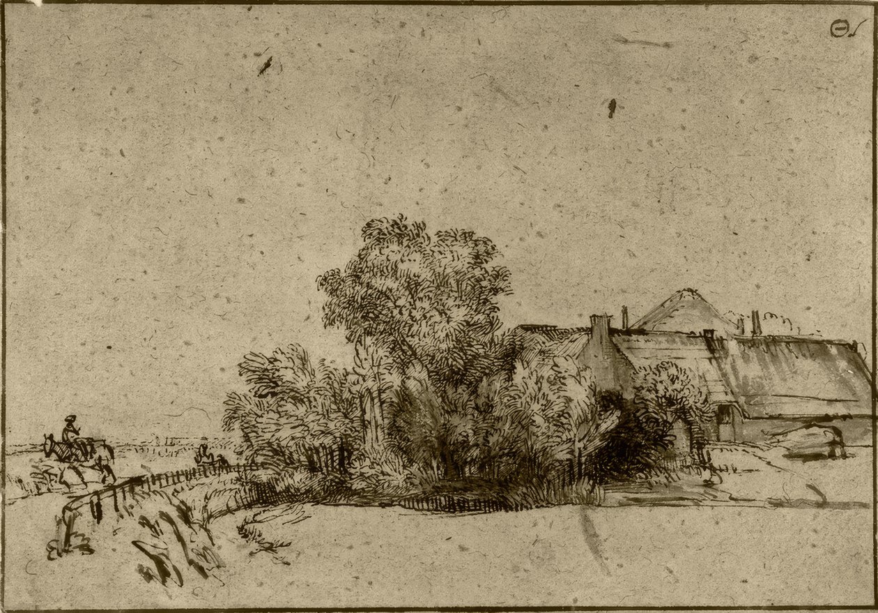 Bondgård i Amsteldijk av Rembrandt van Rijn