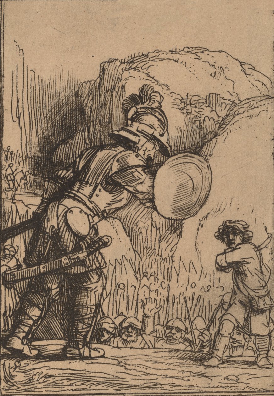 David och Goliat, 1655. av Rembrandt van Rijn