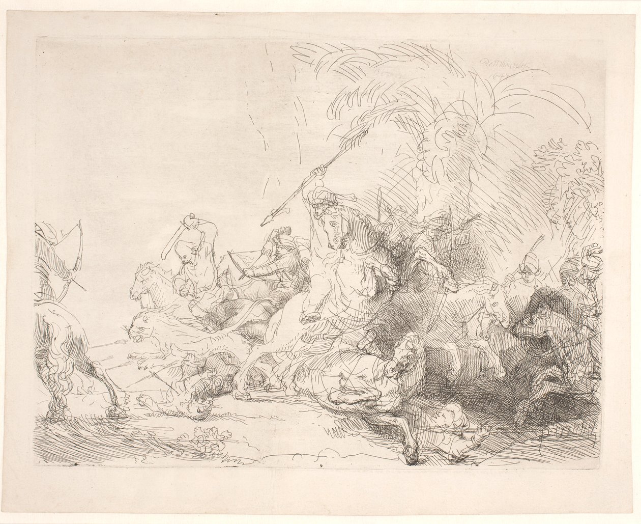 Den stora lejonjakten av Rembrandt van Rijn